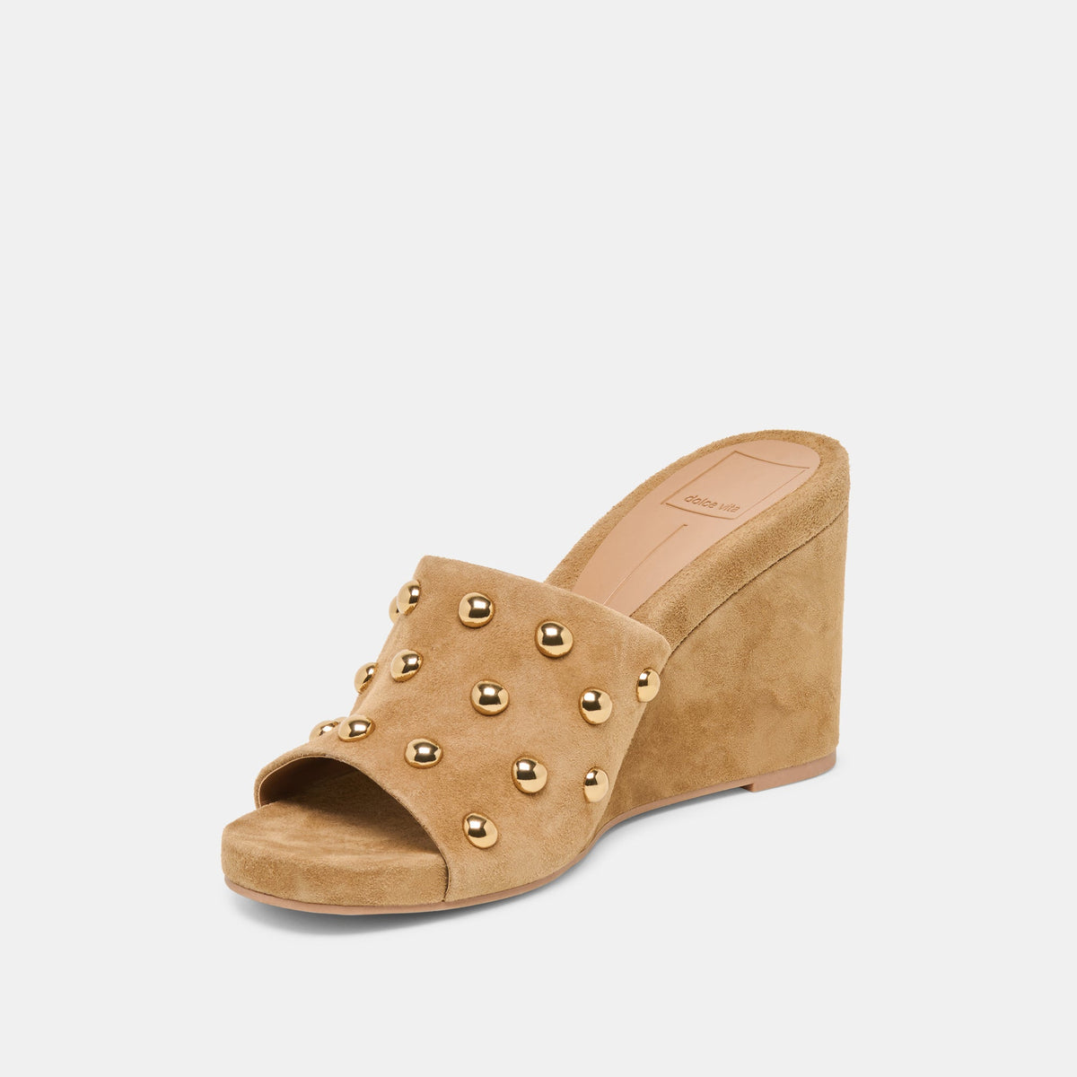 Holta Stud Lt Brown Suede Wedges | Dolce Vita Deals