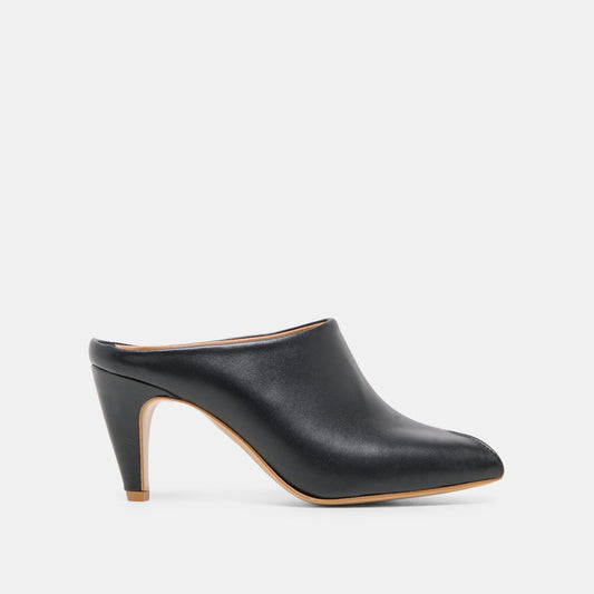 MERY Black Leather Peep-Toe Heels | Dolce Vita Great Value