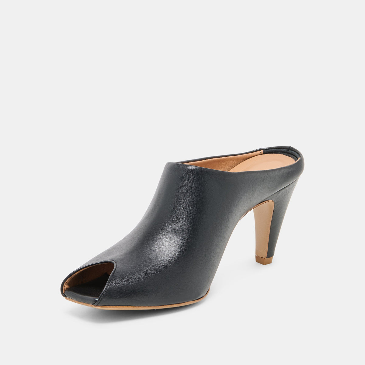 MERY Black Leather Peep-Toe Heels | Dolce Vita Great Value