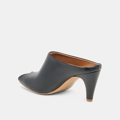 MERY Black Leather Peep-Toe Heels | Dolce Vita Great Value