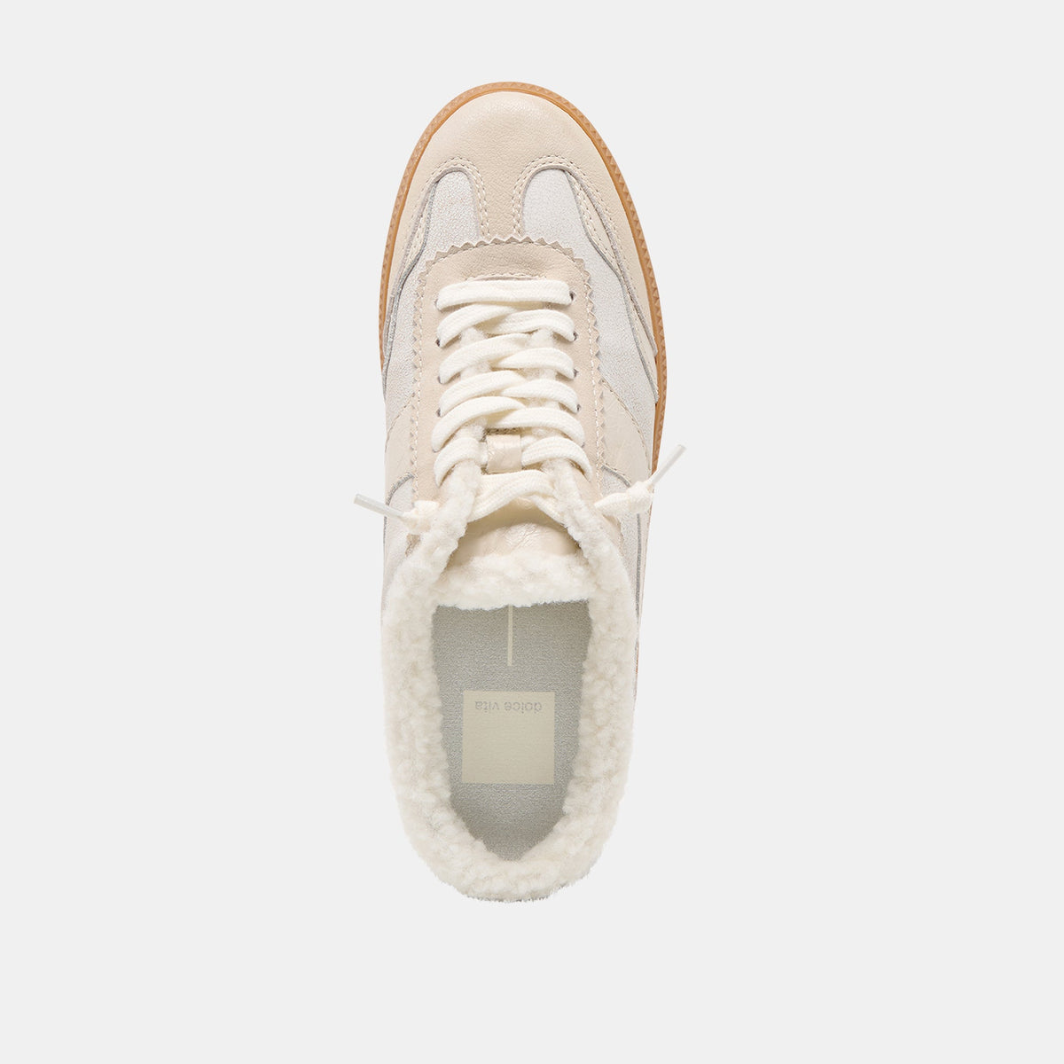 Notice Slide Plush Off White Crackled Leather Sneakers | Dolce Vita Recommended