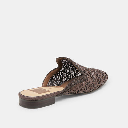 Kirt Chocolate Cross Hatch Raffia Flats | Dolce Vita Trending