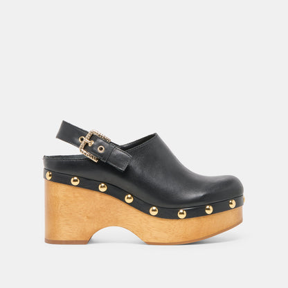 Adelan Black Leather Clogs | Dolce Vita Popular