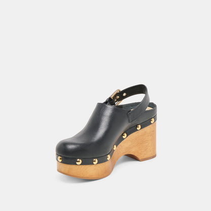 Adelan Black Leather Clogs | Dolce Vita Popular