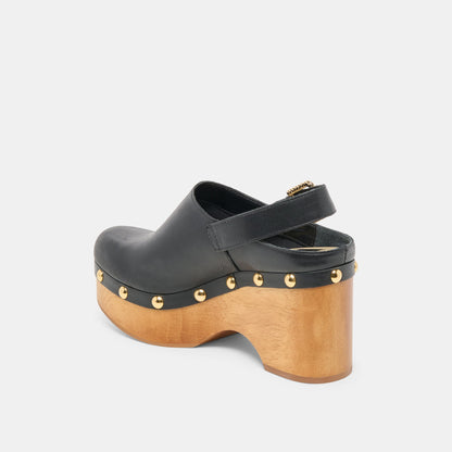 Adelan Black Leather Clogs | Dolce Vita Popular