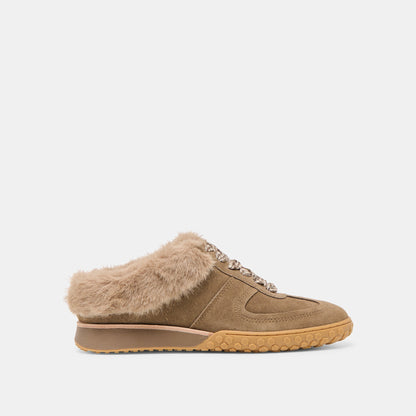 Izzey Plush Olive Suede Sneakers | Dolce Vita Everyday