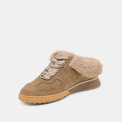 Izzey Plush Olive Suede Sneakers | Dolce Vita Everyday