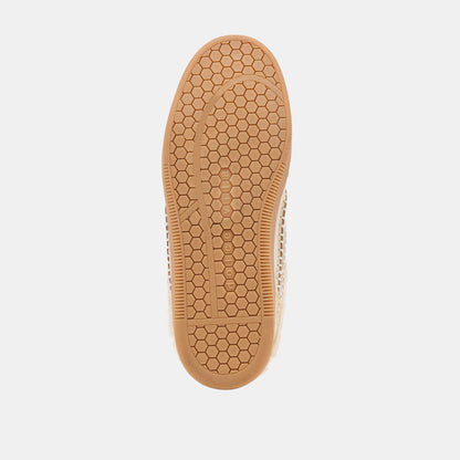 Notice Slide Plush Silver Gold Crackled Leather Sneakers | Dolce Vita Value