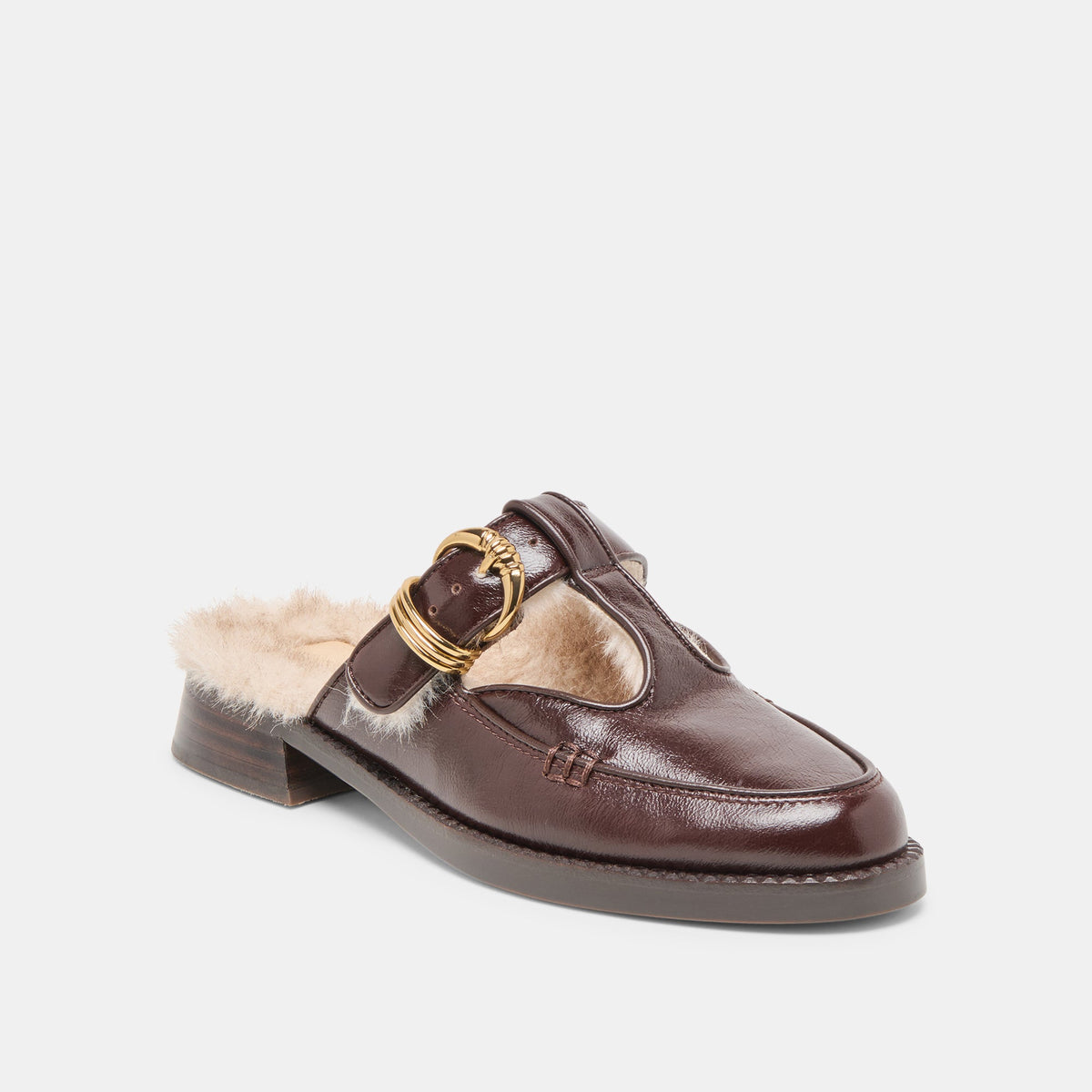 Harlah Plush Chocolate Leather Flats | Dolce Vita Value