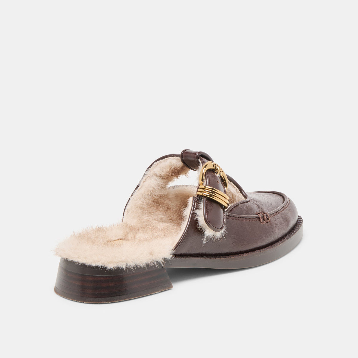 Harlah Plush Chocolate Leather Flats | Dolce Vita Value