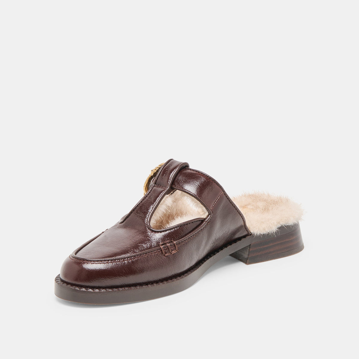 Harlah Plush Chocolate Leather Flats | Dolce Vita Value