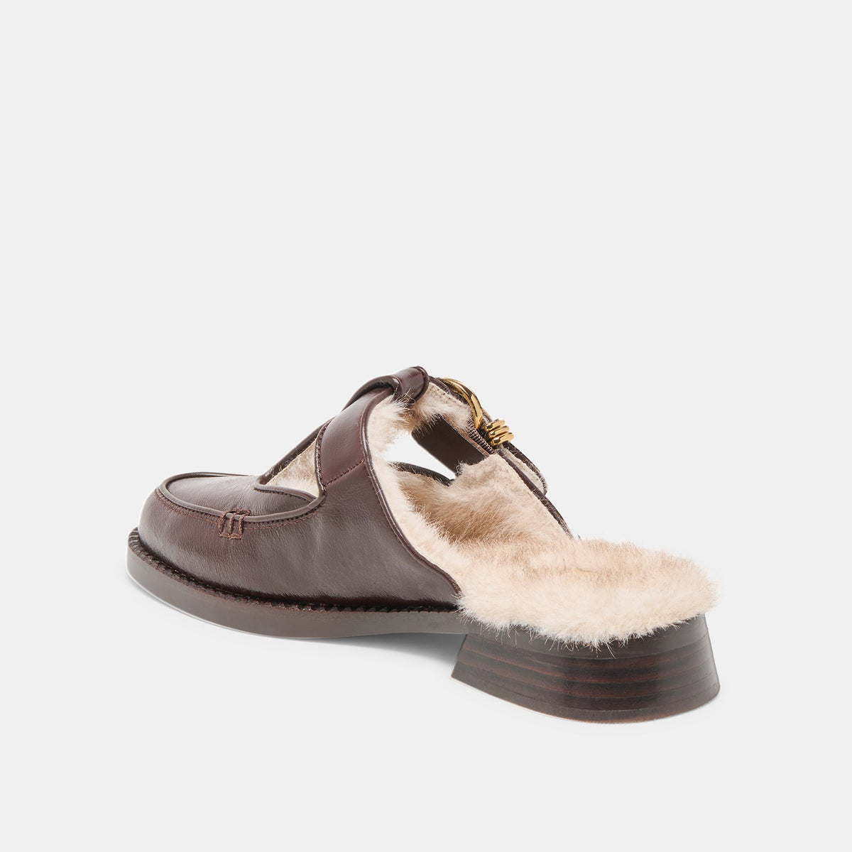 Harlah Plush Chocolate Leather Flats | Dolce Vita Value
