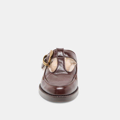 Harlah Plush Chocolate Leather Flats | Dolce Vita Value