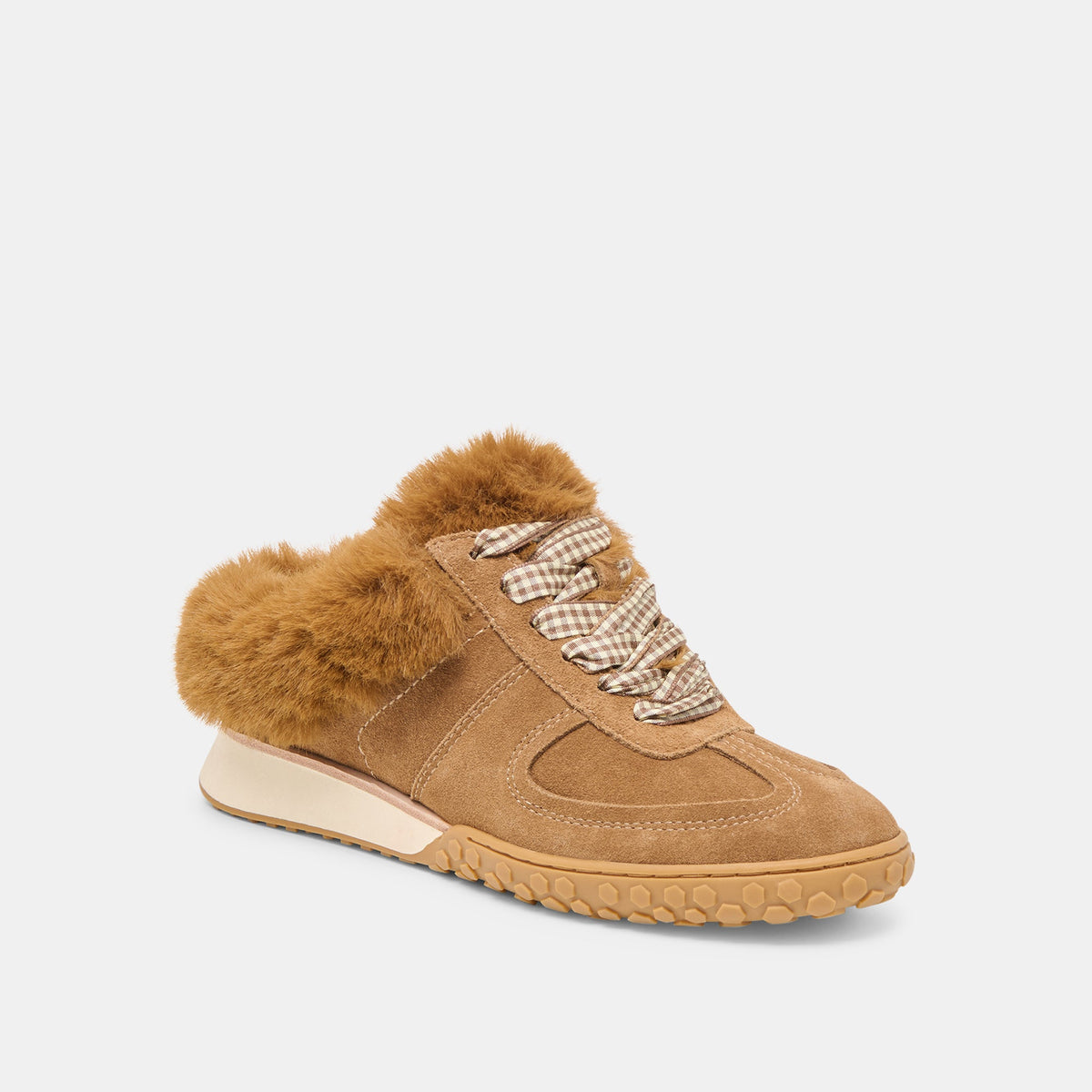 Izzey Plush Lt Brown Suede Sneakers | Dolce Vita Great Value