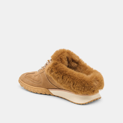 Izzey Plush Lt Brown Suede Sneakers | Dolce Vita Great Value