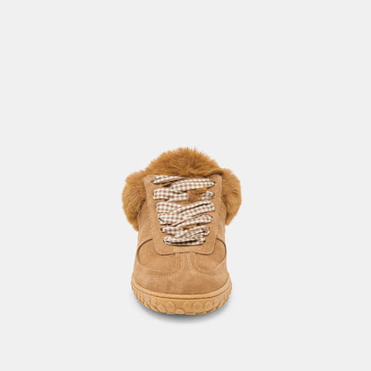 Izzey Plush Lt Brown Suede Sneakers | Dolce Vita Great Value