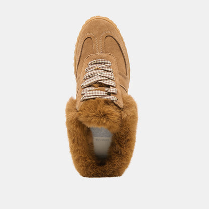 Izzey Plush Lt Brown Suede Sneakers | Dolce Vita Great Value