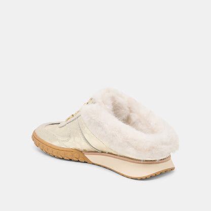 Izzey Plush Platinum Leather Sneakers | Dolce Vita Top Pick