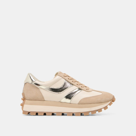 TRESA White Gold Suede Platform Sneakers | Dolce Vita Signature