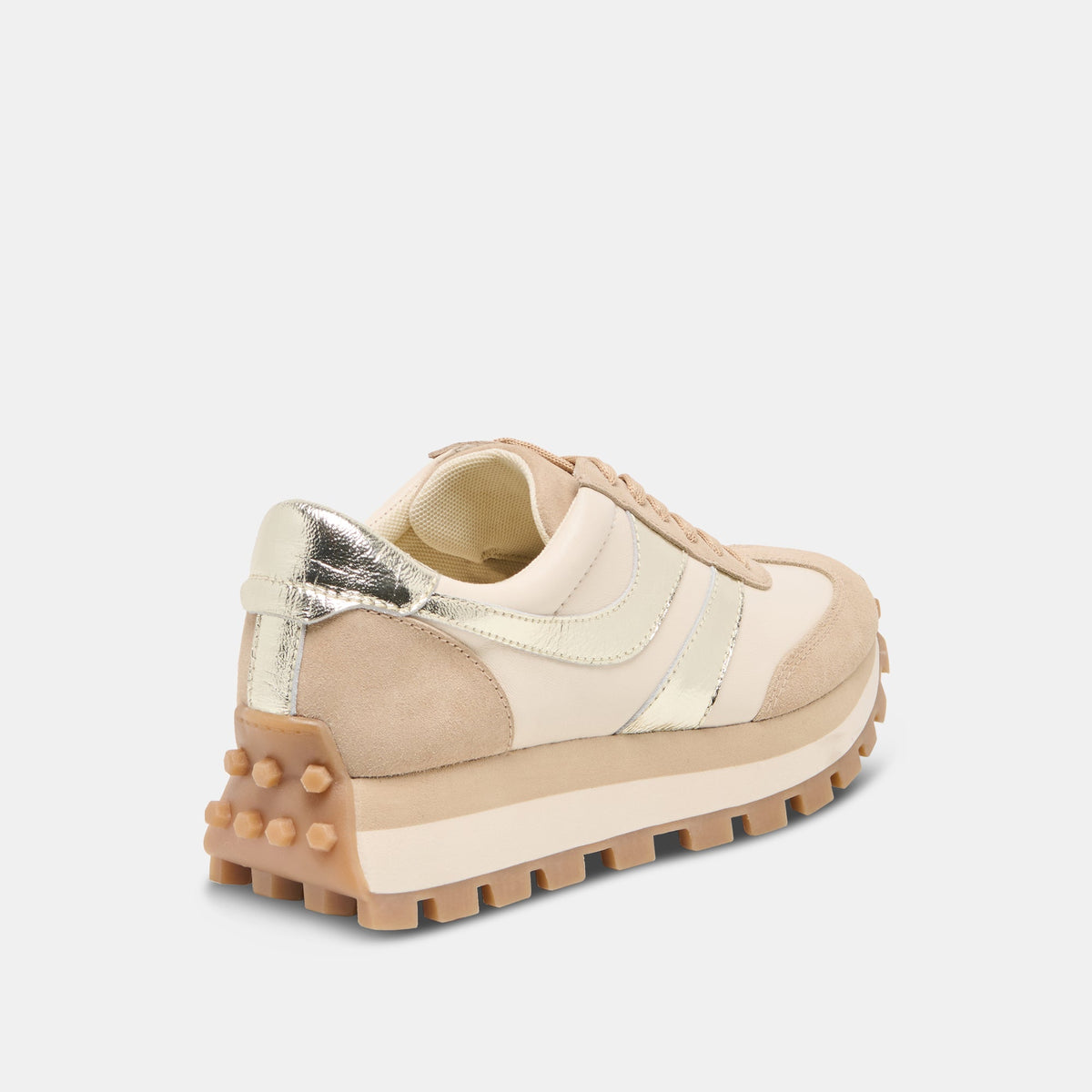 TRESA White Gold Suede Platform Sneakers | Dolce Vita Signature