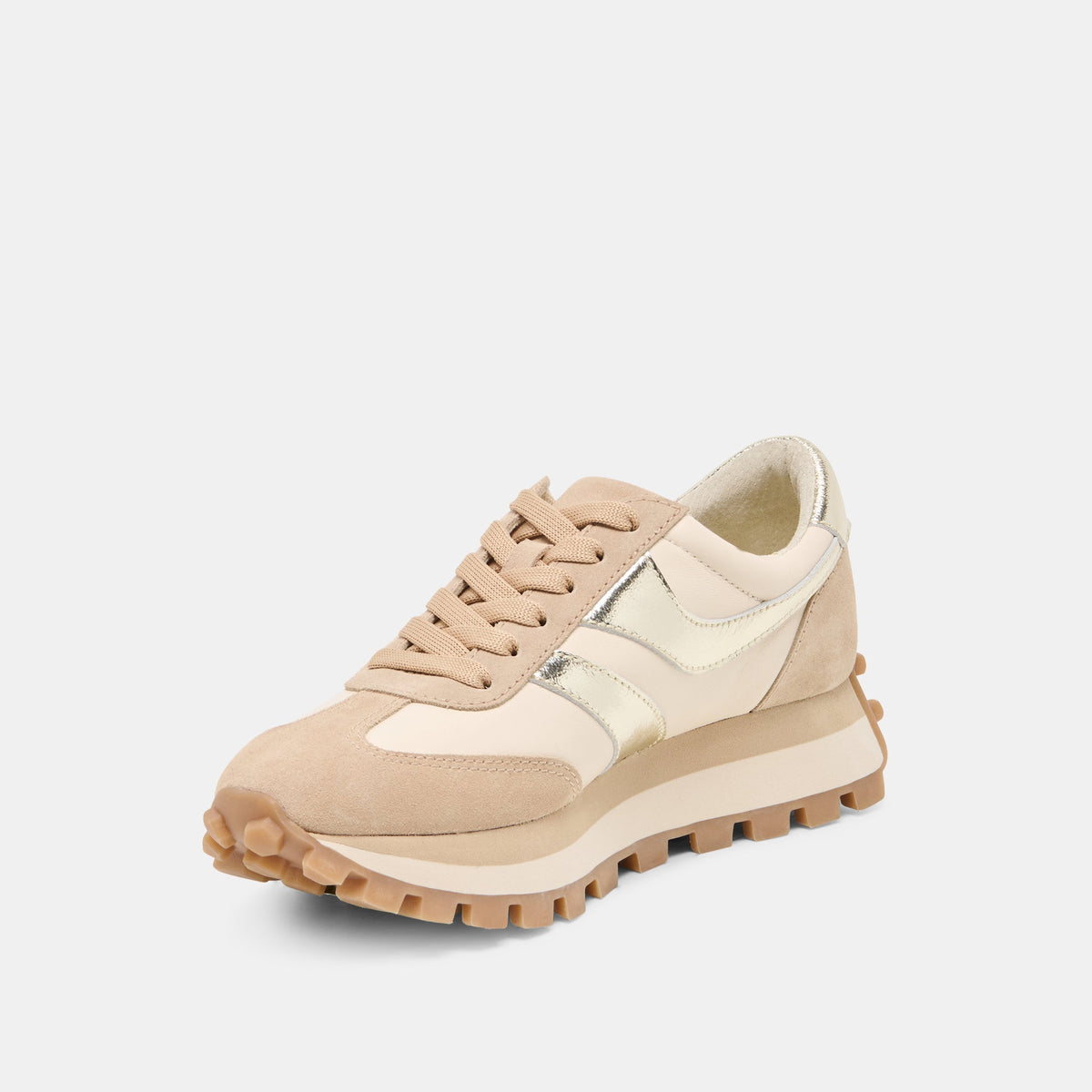 TRESA White Gold Suede Platform Sneakers | Dolce Vita Signature