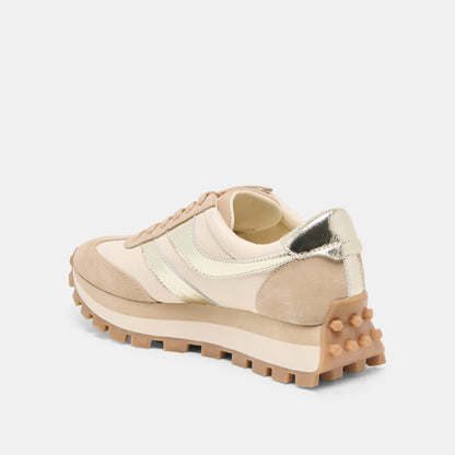 TRESA White Gold Suede Platform Sneakers | Dolce Vita Signature