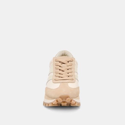TRESA White Gold Suede Platform Sneakers | Dolce Vita Signature