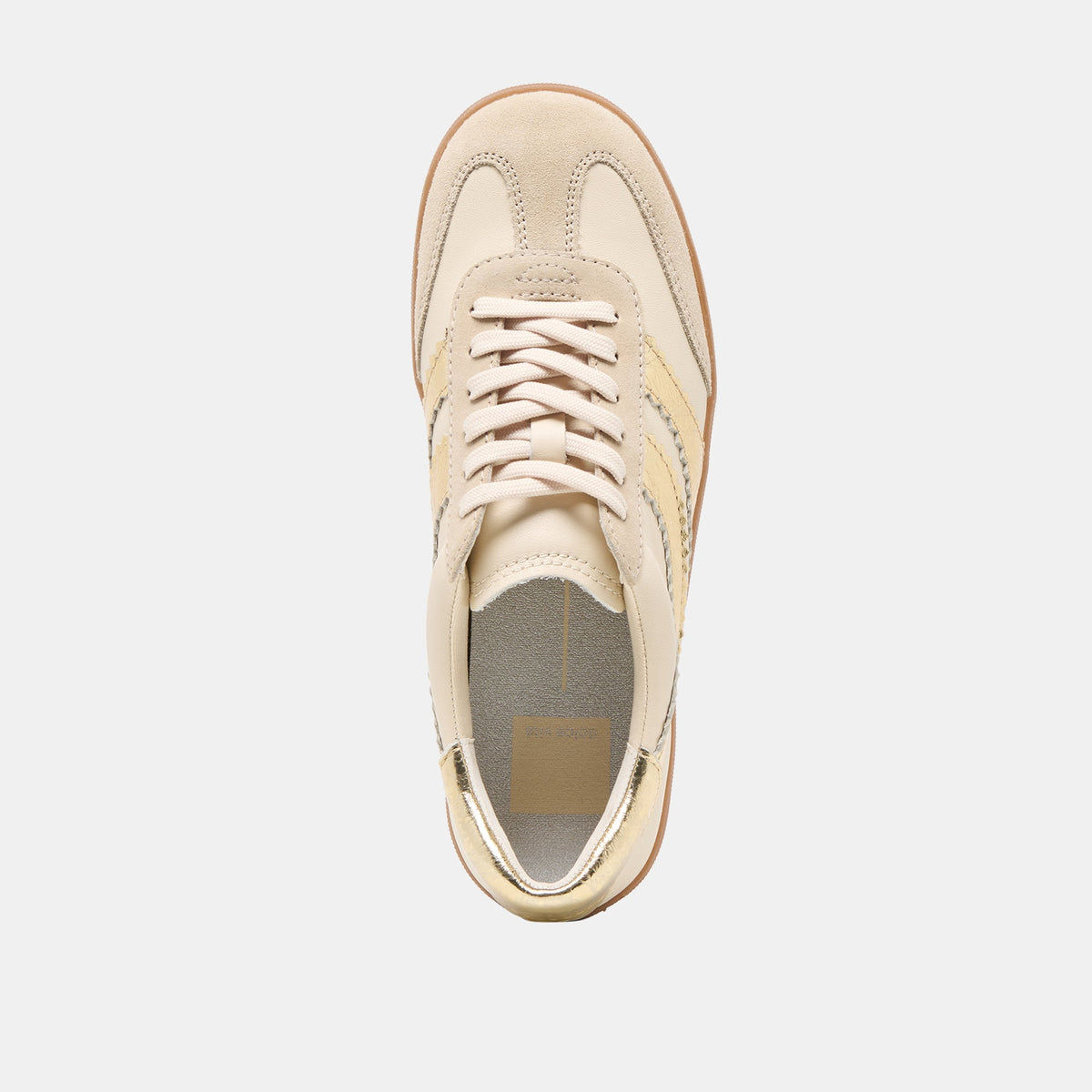 Merit White Gold Leather Sneakers | Dolce Vita Essential