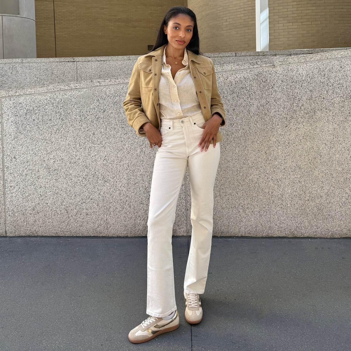 Merit White Gold Leather Sneakers | Dolce Vita Essential