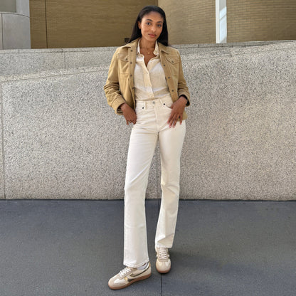 Merit White Gold Leather Sneakers | Dolce Vita Essential