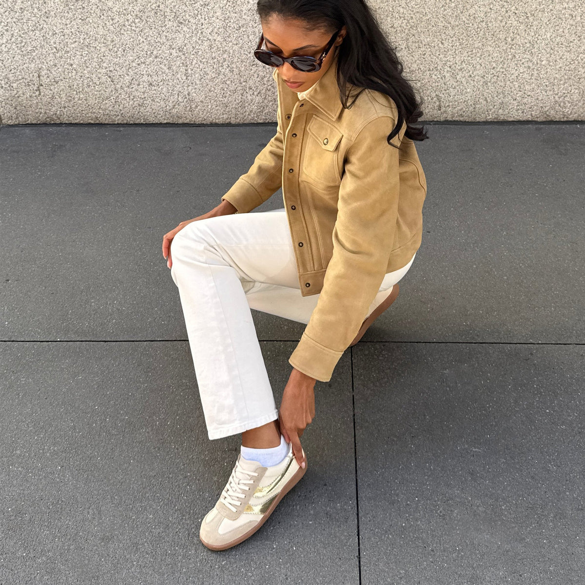 Merit White Gold Leather Sneakers | Dolce Vita Essential
