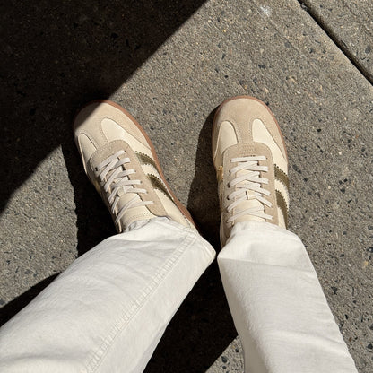 Merit White Gold Leather Sneakers | Dolce Vita Essential