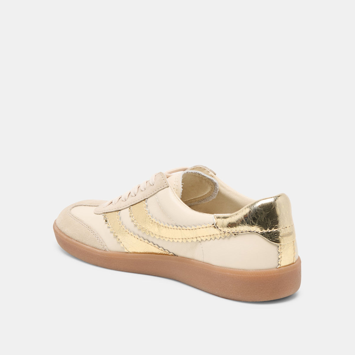 Merit White Gold Leather Sneakers | Dolce Vita Essential