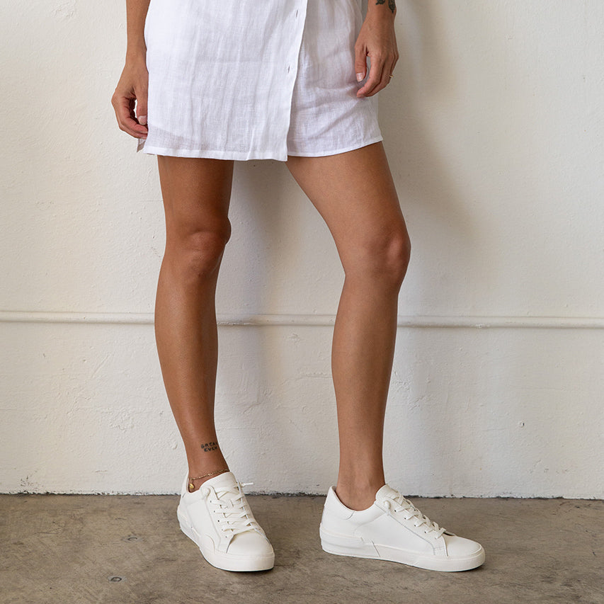 Zina 306 Sneakers White Recycled Leather | White Leather Sneakers
 – Dolce Vita | Dolce Vita Best Seller