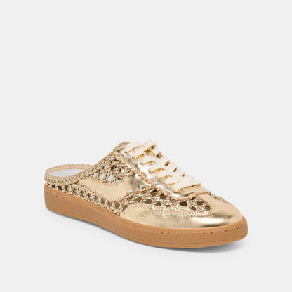 Notice Slide Gold Woven Stella Sneakers | Dolce Vita Latest