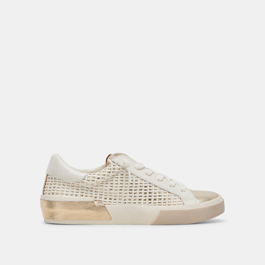 Zina Bone Gold Woven Wide Sneakers | Dolce Vita Featured