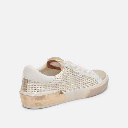Zina Bone Gold Woven Wide Sneakers | Dolce Vita Featured
