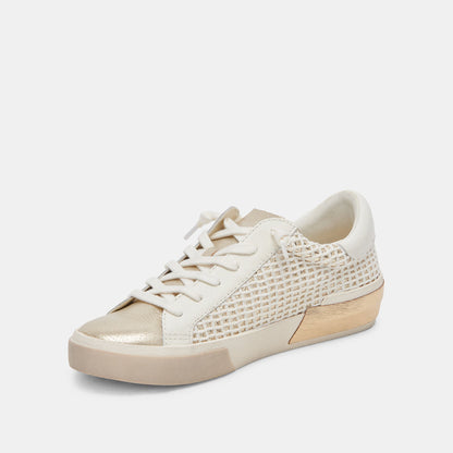Zina Bone Gold Woven Wide Sneakers | Dolce Vita Featured