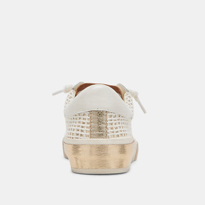 Zina Bone Gold Woven Wide Sneakers | Dolce Vita Featured