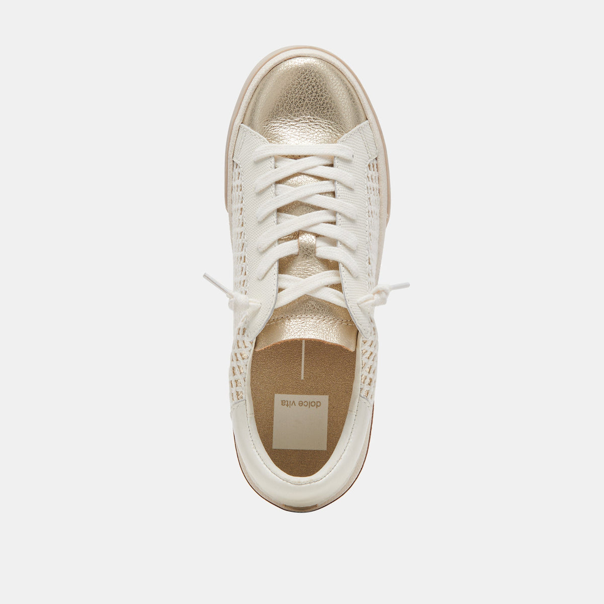 Zina Bone Gold Woven Wide Sneakers | Dolce Vita Featured