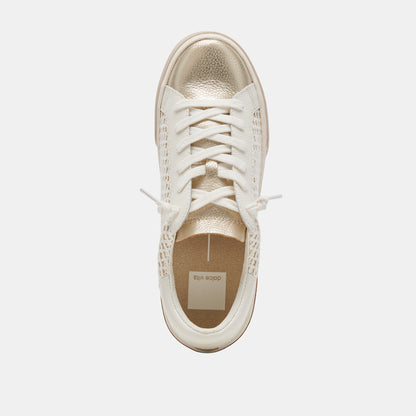 Zina Bone Gold Woven Wide Sneakers | Dolce Vita Featured