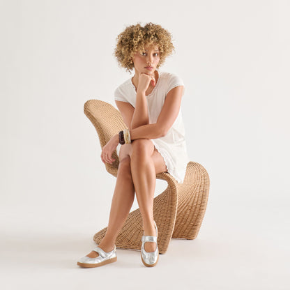 Nanet Silver Leather Sneakers | Dolce Vita Best Seller