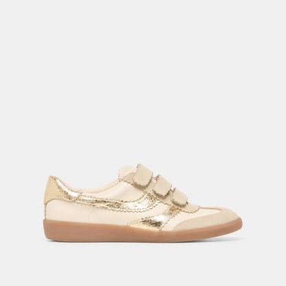 Merit Velcro White Gold Leather Sneakers | Dolce Vita Quality