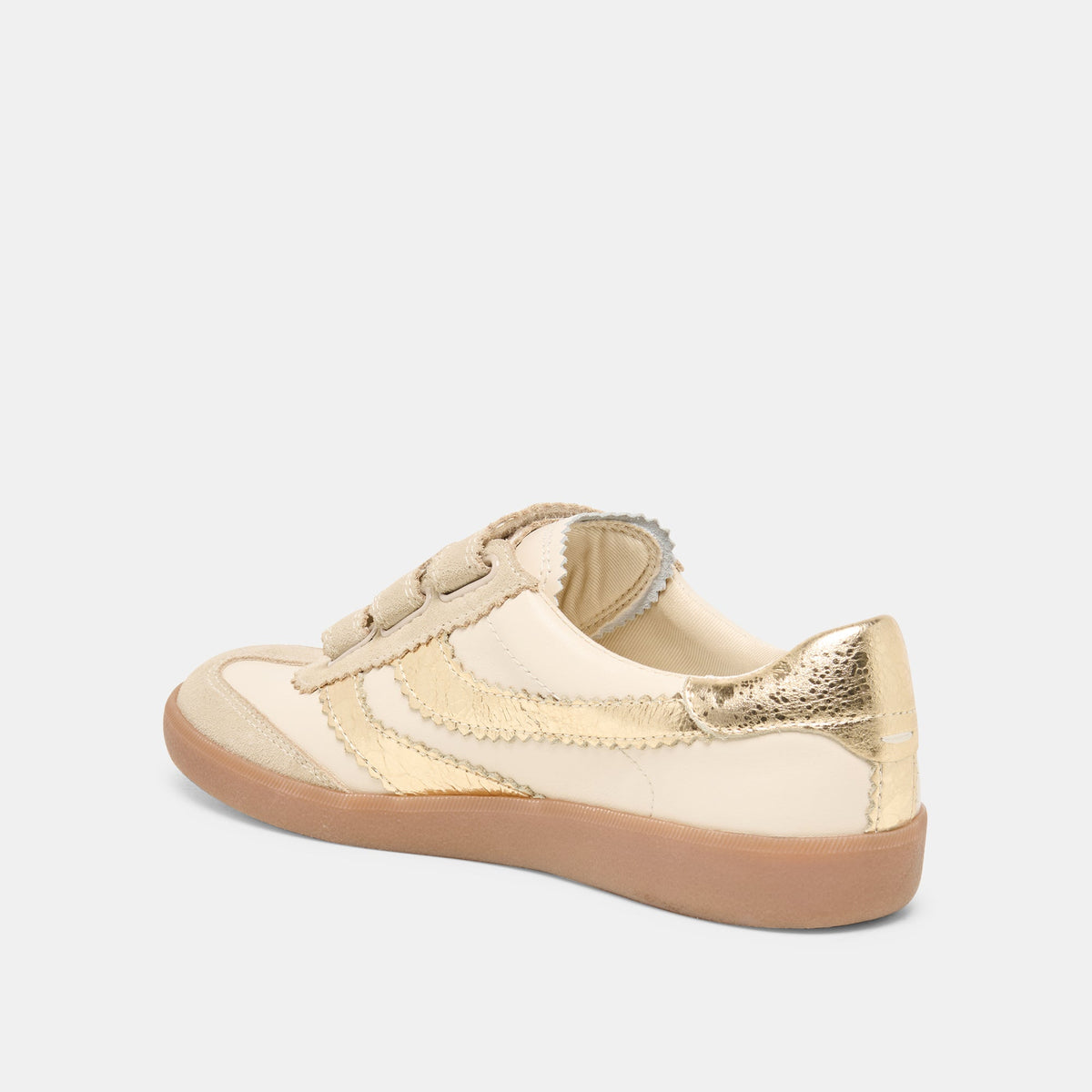 Merit Velcro White Gold Leather Sneakers | Dolce Vita Quality