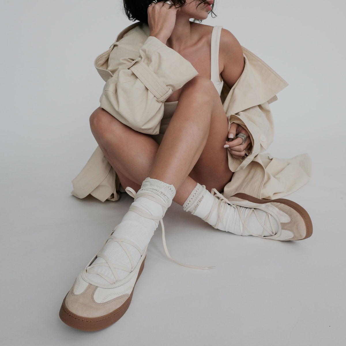 Nyomie Ivory Multi Leather Sneakers | Dolce Vita Signature