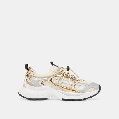 Selmar Silver Gold Leather Sneakers | Dolce Vita New