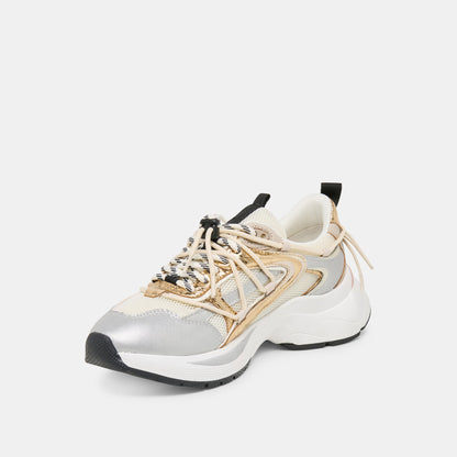 Selmar Silver Gold Leather Sneakers | Dolce Vita New
