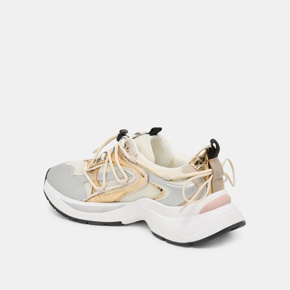 Selmar Silver Gold Leather Sneakers | Dolce Vita New