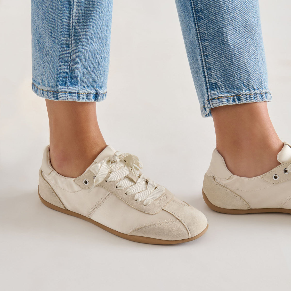 Dakoda Off White Satin Sneakers | Dolce Vita Hot Sale