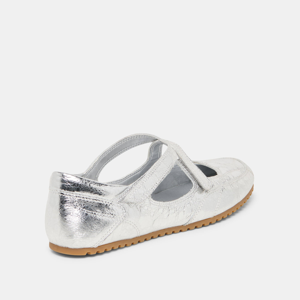 YONO Silver Distressed Leather Ballet Sneaker Flats | Dolce Vita Quality